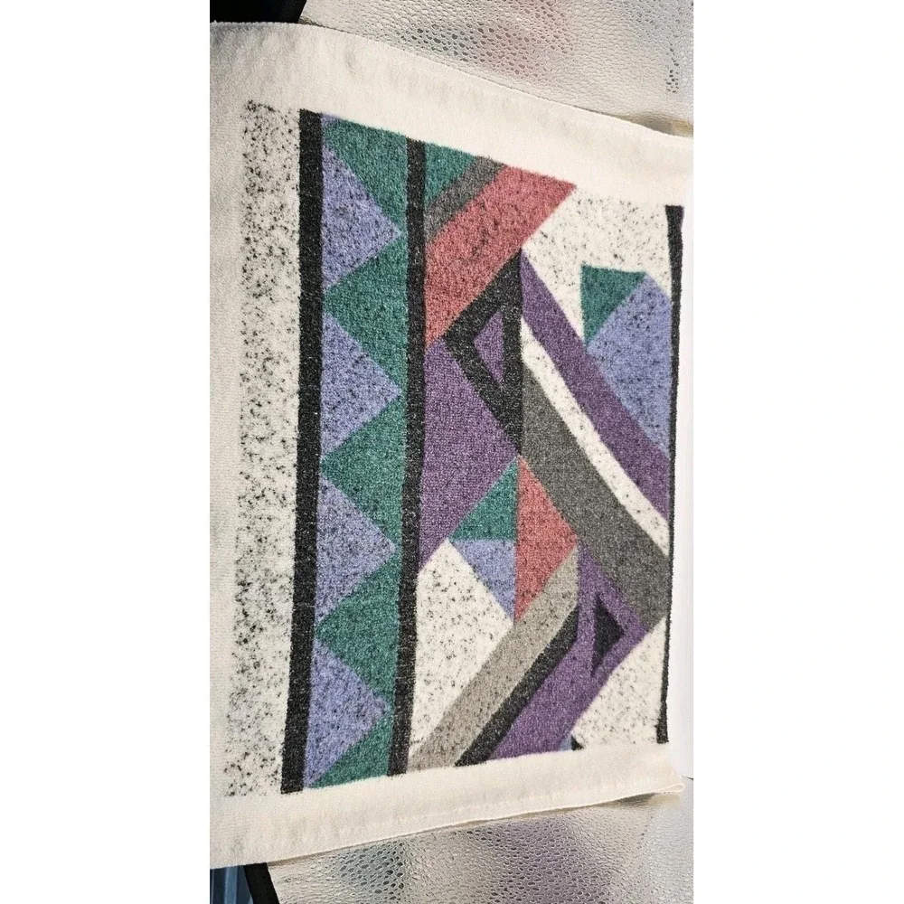 Vintage Springs Bath Fashion Hand Towel Green Purple Geometric 16x29